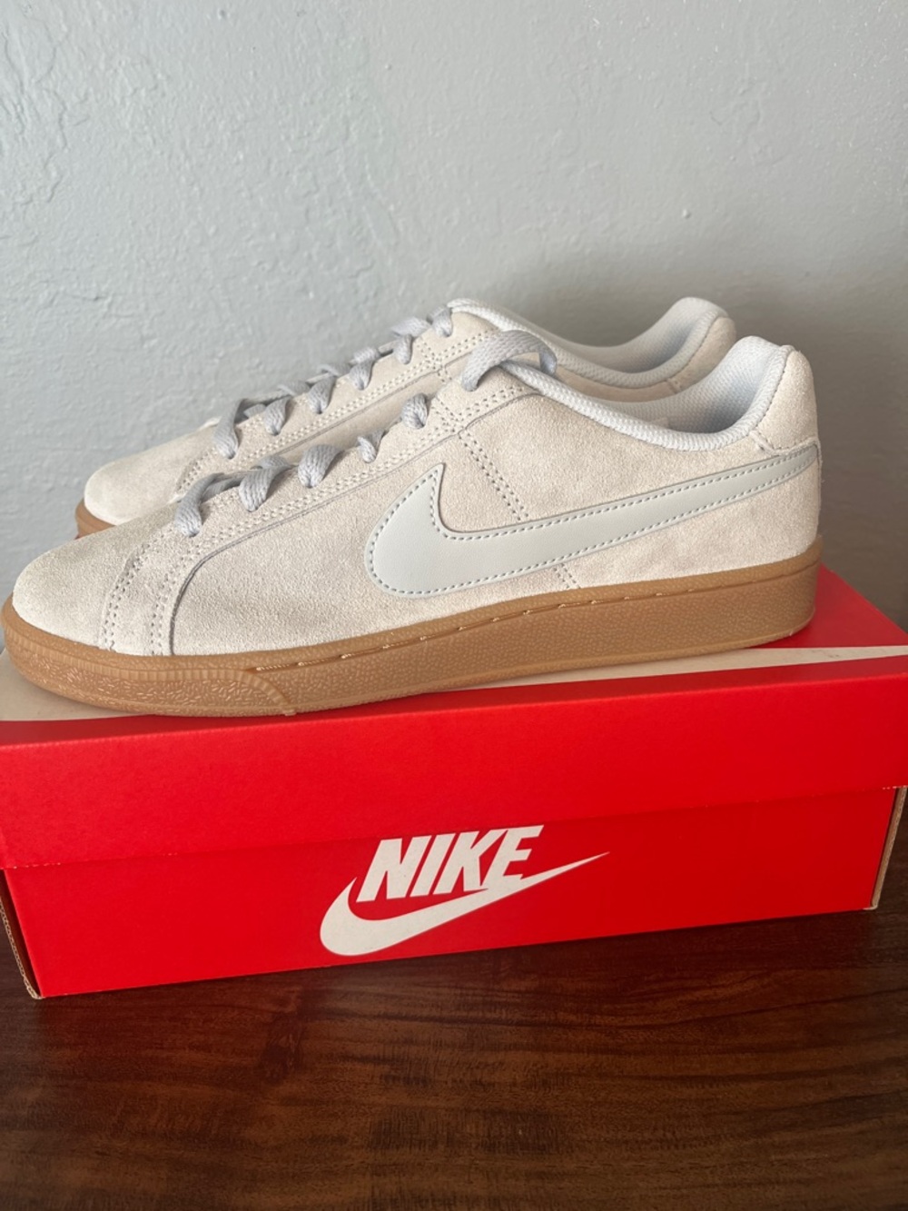 Nike Low-Top Suede Sneakers in Pure Platinum